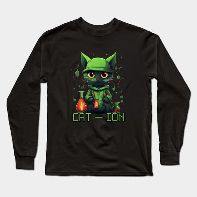 Chemist cat, cation, chemistry, laboratory, kitty in lab Long Sleeve T-Shirt by Pattyld